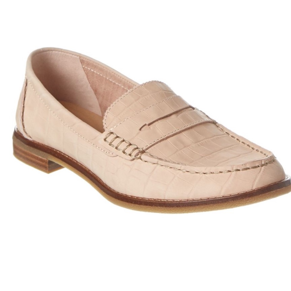 Sperry Penny Loafer Croc Embossed Leather Shoes